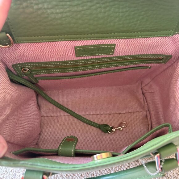 Dooney & Bourke Pebble Leather Satchel Tote in Sage Green โ Classic Preppy - Picture 9 of 14